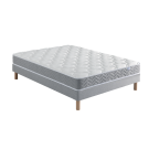 Ensemble Matelas Douces Nuits Remory 667 ressorts ensachés + 2 cm Viscoélastique + Sommier Base Ferme