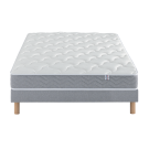 Ensemble Matelas Douces Nuits Remory 667 ressorts ensachés + 2 cm Viscoélastique + Sommier Base Ferme