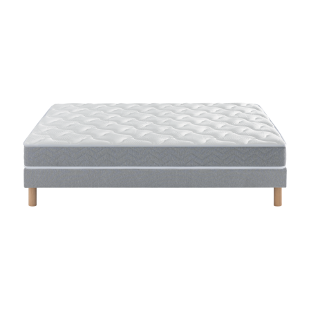 Ensemble Matelas Douces Nuits Remory 667 ressorts ensachés + 2 cm Viscoélastique + Sommier Base Ferme