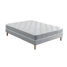 Ensemble Matelas Douces Nuits Remory 667 ressorts ensachés + 2 cm Viscoélastique + Sommier Base Morpho