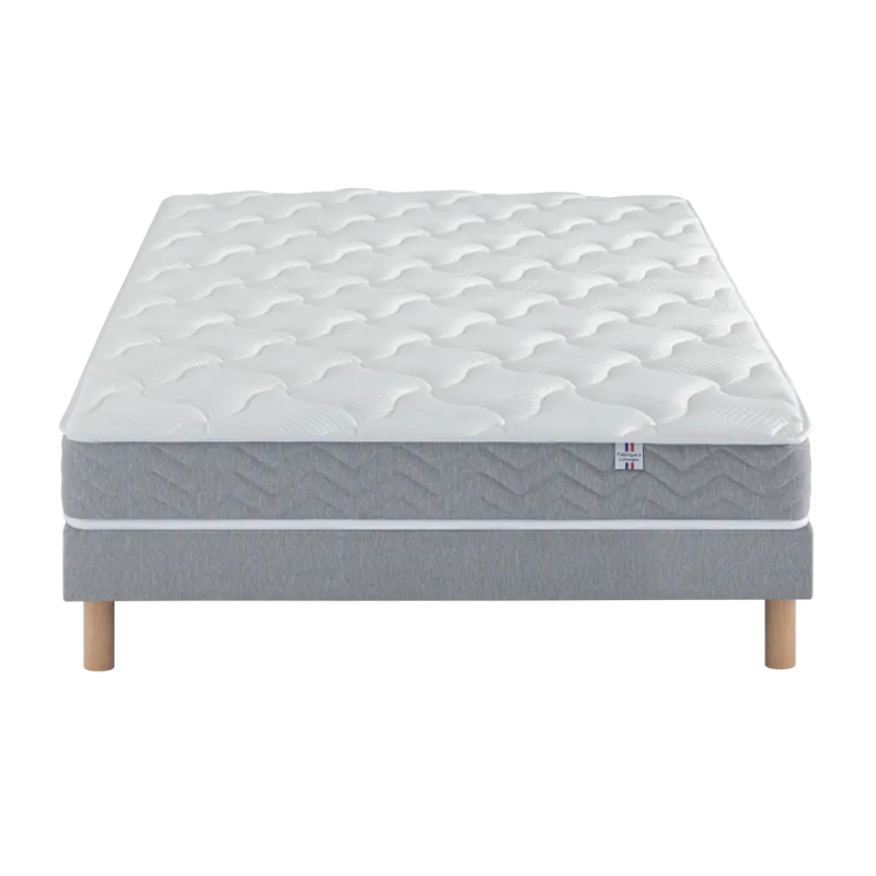 Ensemble Matelas Douces Nuits Remory 667 ressorts ensachés + 2 cm Viscoélastique + Sommier Base Morpho