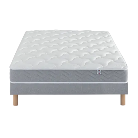 Ensemble Matelas Douces Nuits Remory 667 ressorts ensachés + 2 cm Viscoélastique + Sommier Base Morpho