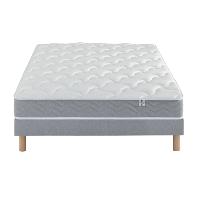 Ensemble Matelas Douces Nuits Remory 667 ressorts ensachés + 2 cm Viscoélastique + Sommier Base Morpho