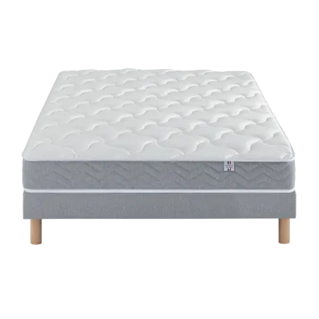 Ensemble Matelas Douces Nuits Remory 667 ressorts ensachés + 2 cm Viscoélastique + Sommier Base Morpho