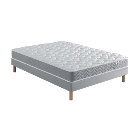 Ensemble Matelas Douces Nuits Cicareve - 667 ressorts ensachés + Sommier Base Morpho