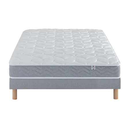 Ensemble Matelas Douces Nuits Cicareve - 667 ressorts ensachés + Sommier Base Ferme