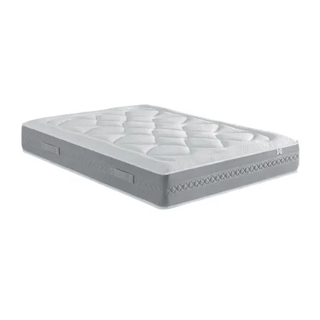 Ensemble Matelas Douces Nuits Mirage Mousse HR 35kg/m3 + Viscoélastique + Sommier Base Ferme