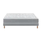 Ensemble Matelas Douces Nuits Mirage Mousse HR 35kg/m3 + Viscoélastique + Sommier Base Ferme