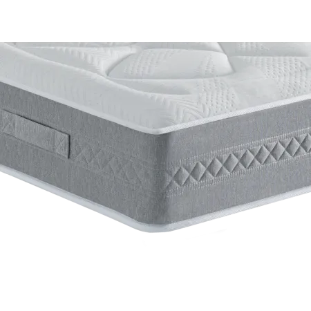 Ensemble Matelas Douces Nuits Mirage Mousse HR 35kg/m3 + Viscoélastique + Sommier Base Ferme