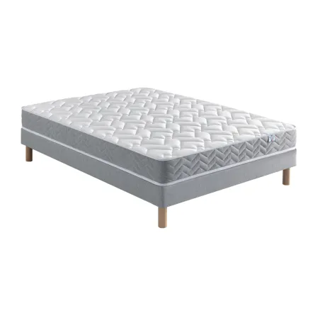 Ensemble Matelas Douces Nuits Maeva Mousse HR 35g/m3 + Sommier Base Ferme