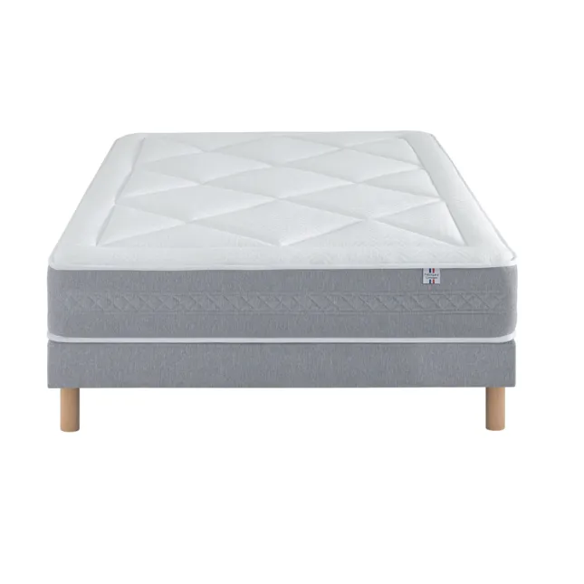 Ensemble Matelas Douces Nuits Riviera 744 ressorts ensachés + 4 cm Viscoélastique + Sommier Base Morpho